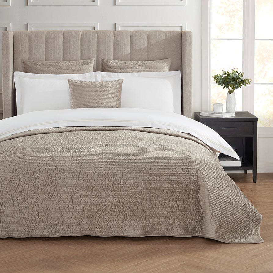 Milan Textured Matte Bedspread Taupe DUSK
