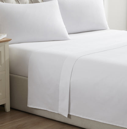 400 Thread Count Flat Sheet Cotton - White