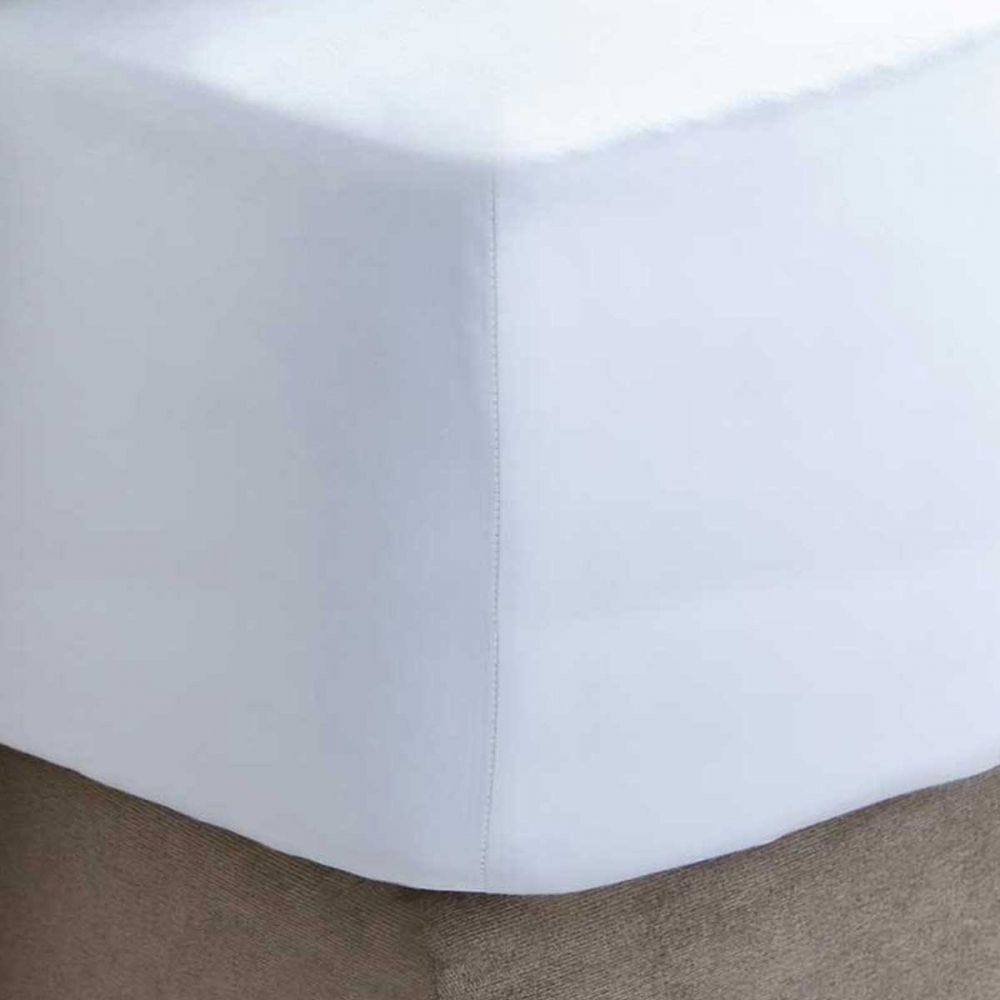 200 Thread Count Percale Fitted Sheet - White