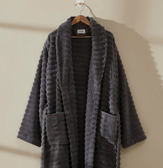 Monaco Supreme Cotton Robe - Charcoal