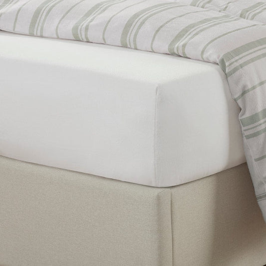 Brushed Cotton Fitted Sheet - White