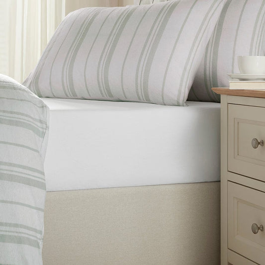 Brushed Cotton Fitted Sheet - White