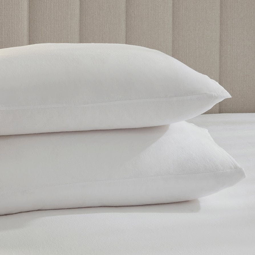 Pair of Brushed Cotton Pillowcases - White