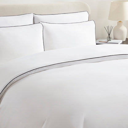 200 Thread Count Cambridge Duvet Cover Cotton - White/Black