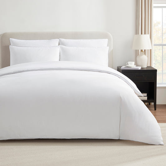 200 Thread Count Cambridge Duvet Cover Cotton - White/Gray