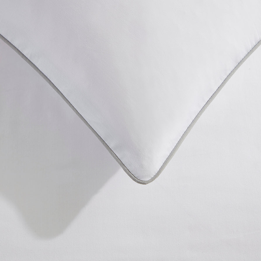 200 Thread Count Pair of Cambridge Pillowcases Cotton - White/Gray
