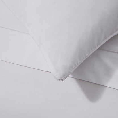 Cambridge Piped Edge Pillowcase and Flat Sheet Bundle - White