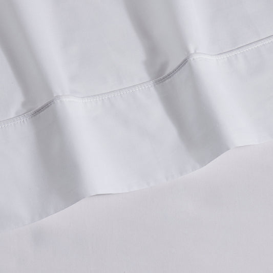 Cambridge Piped Edge Duvet Cover, Pillowcase and Flat Sheet Bundle - White