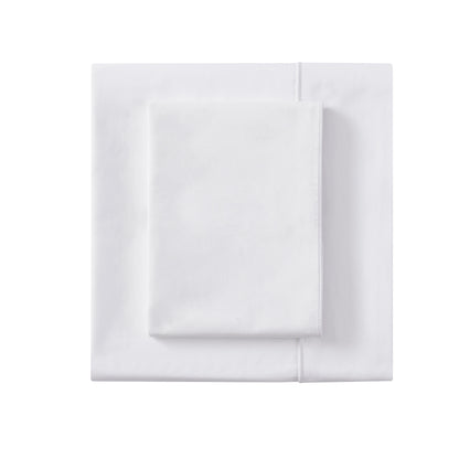 Cambridge Piped Edge Pillowcase and Flat Sheet Bundle - White