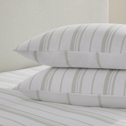 Copenhagen Brushed Cotton Pillowcase Pair - Sage