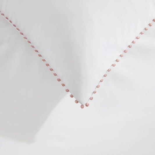 200 Thread Count Girona Duvet Cover Cotton - White/Pink