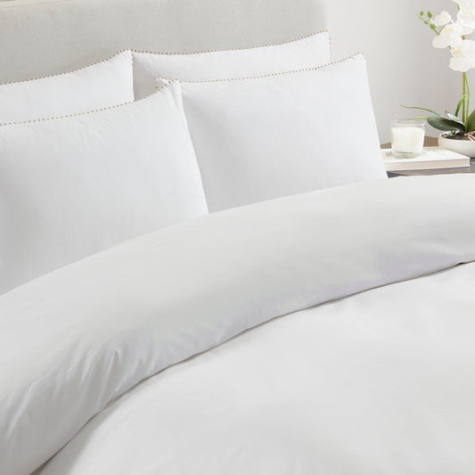 200 Thread Count Girona Duvet Cover Cotton - White/Natural