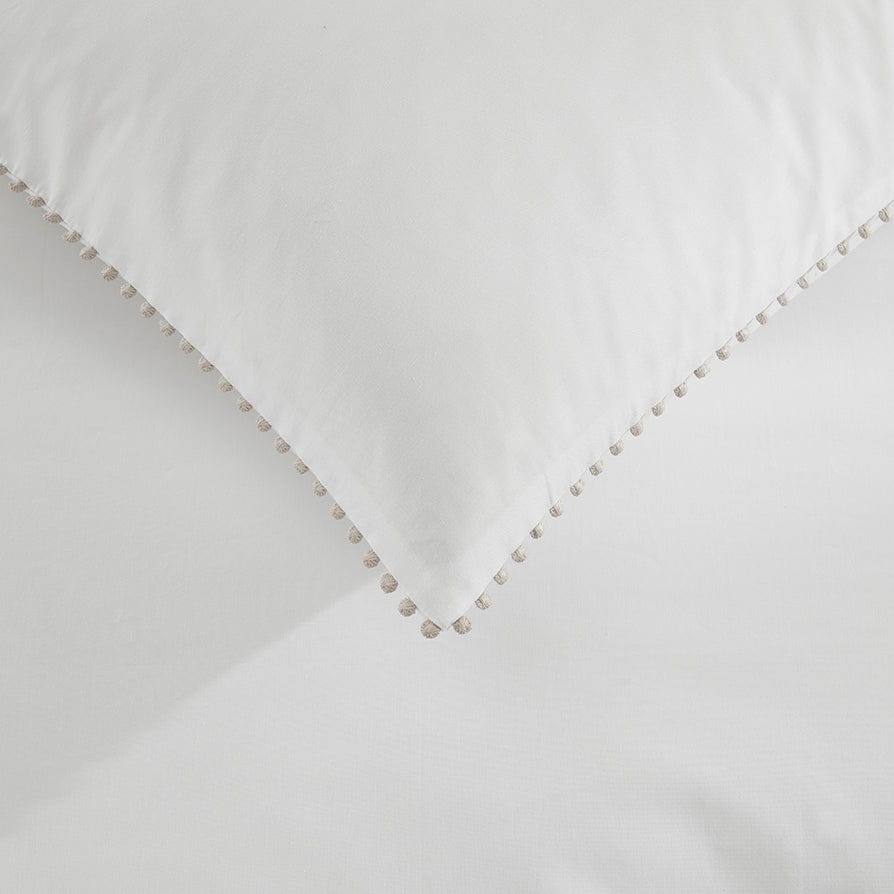 200 Thread Count Girona Duvet Cover Cotton - White/Natural