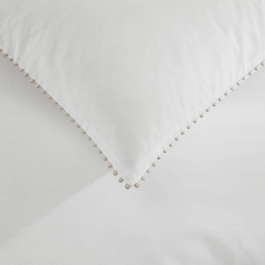 200 Thread Count Girona Duvet Cover Cotton - White/Natural