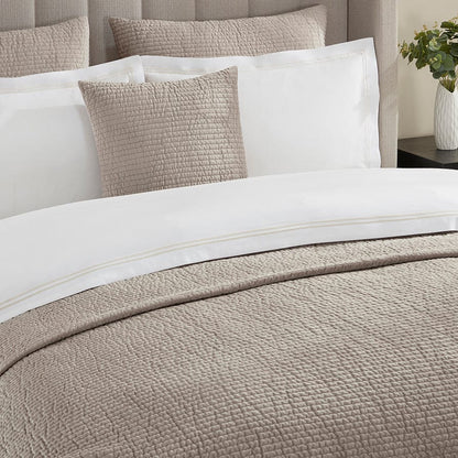 Milan Textured Matte Bedspread 99" x 103" - Taupe