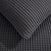 Portofino Pair of 100% Cotton Waffle Pillowcases - Charcoal