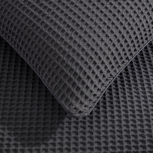 Portofino 100% Cotton Waffle Duvet Cover - Charcoal