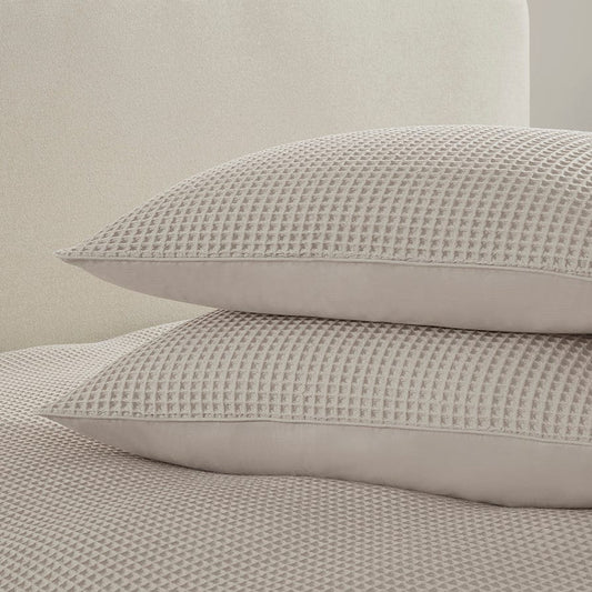 Portofino 100% Cotton Waffle Duvet Cover - Natural