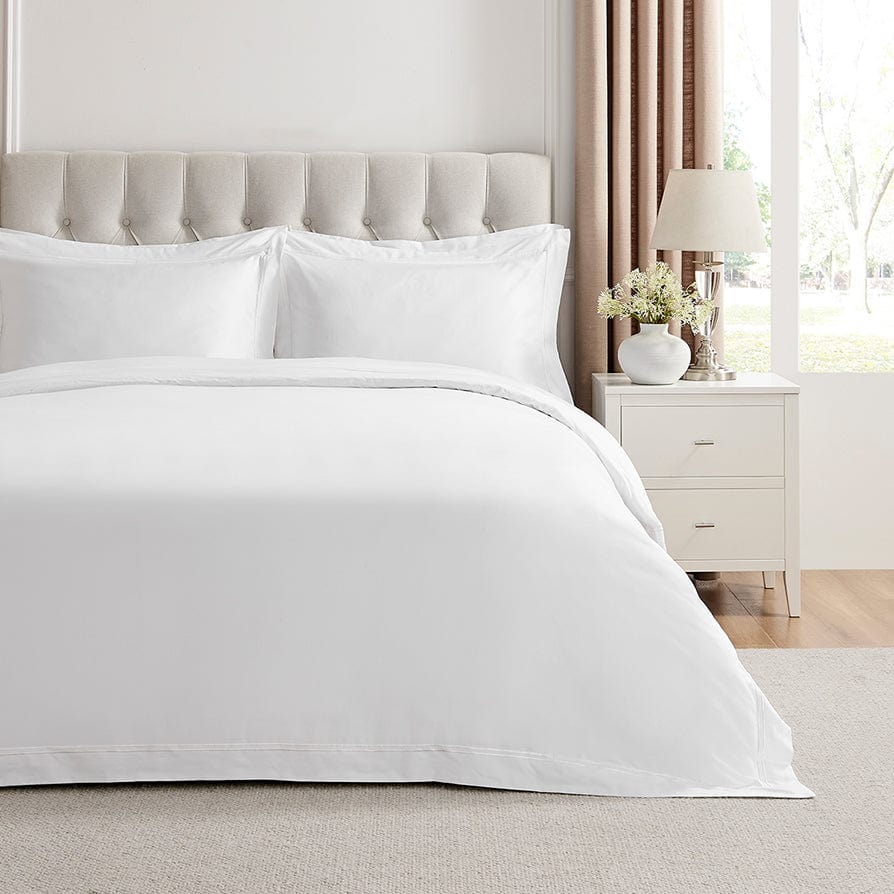 400 Thread Count Regent Embroidered Duvet Cover Cotton - White