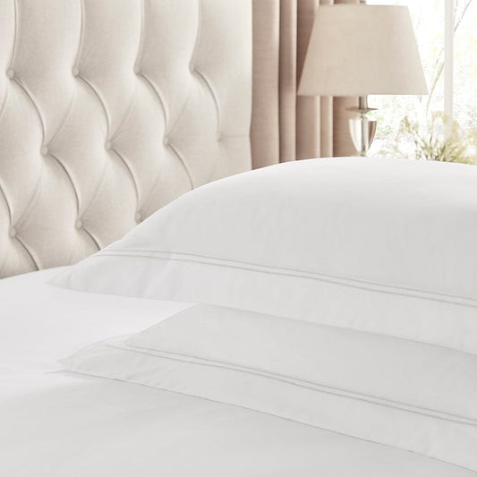 400 Thread Count Regent Embroidered Duvet Cover Cotton - White